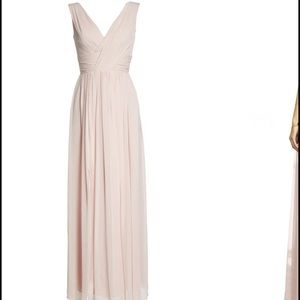 Surplice Ruched Chiffon Gown - bridesmaid dress